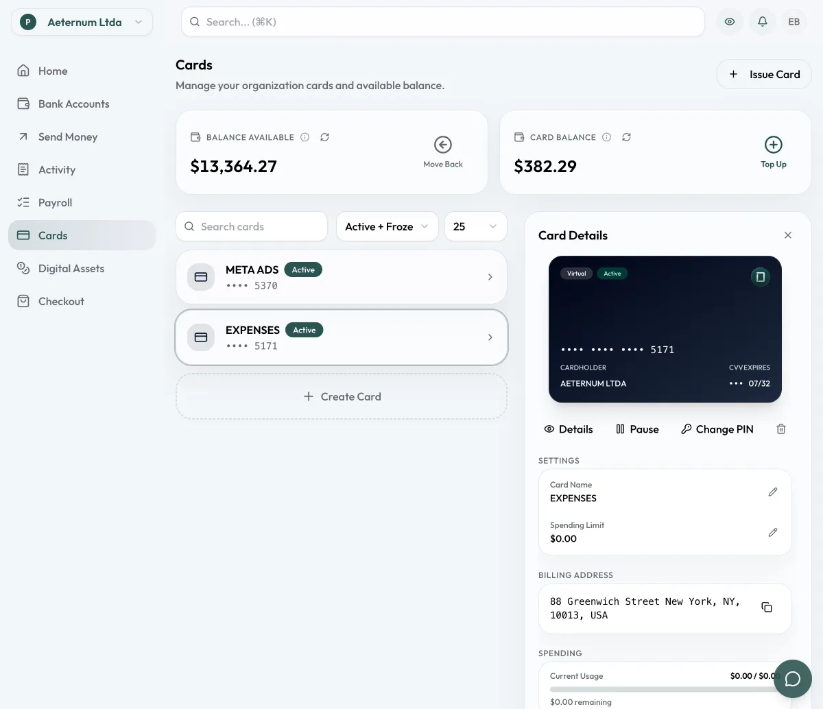 Credit cards with real controls