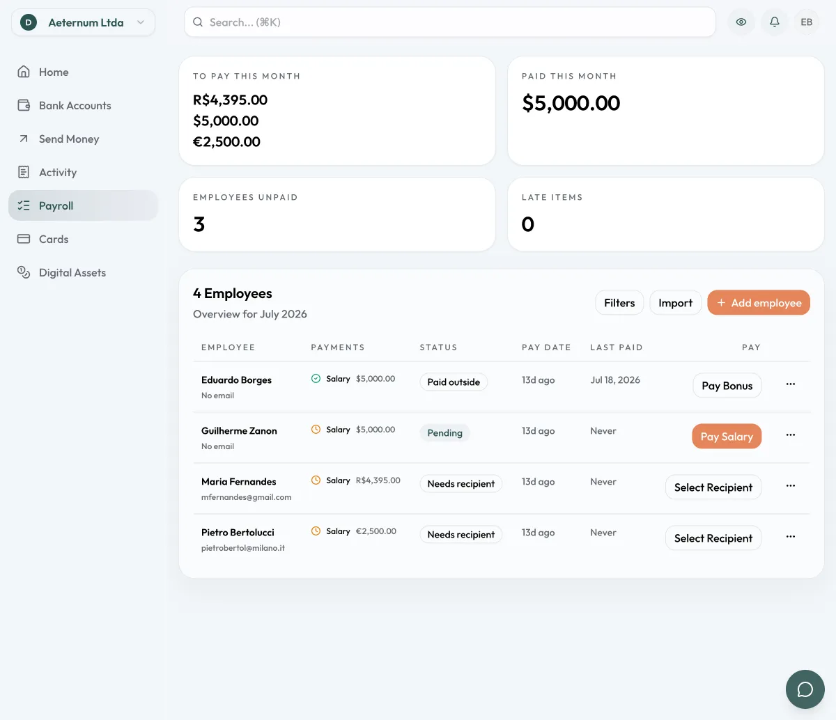 Pay contractors in their currency